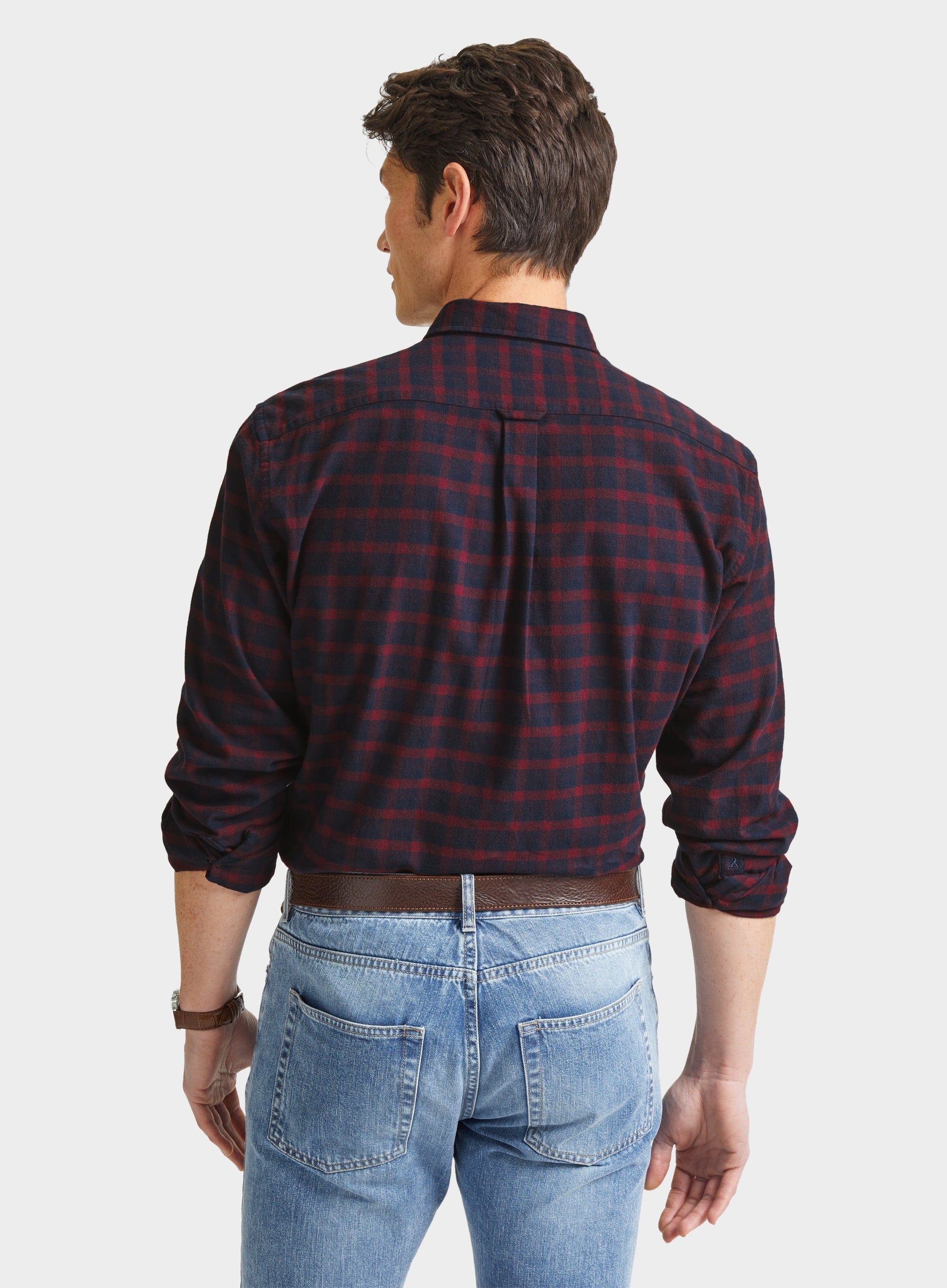 Button Down Flannel Shirt - Red Check