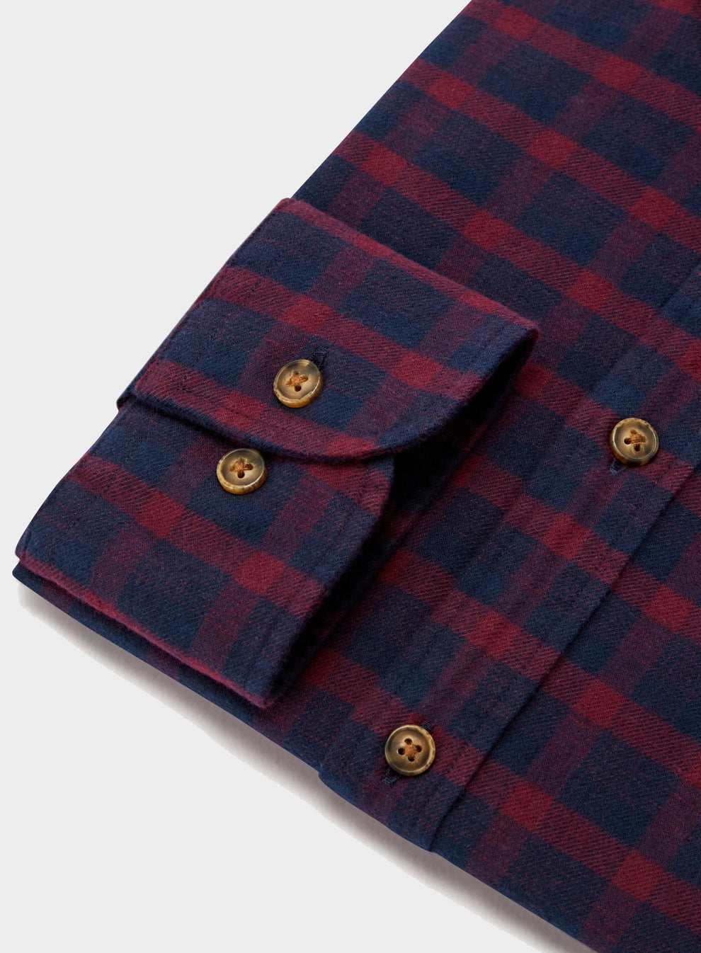 Mens Button Down Flannel Shirt in Red Check - Oxford Shirt Co.