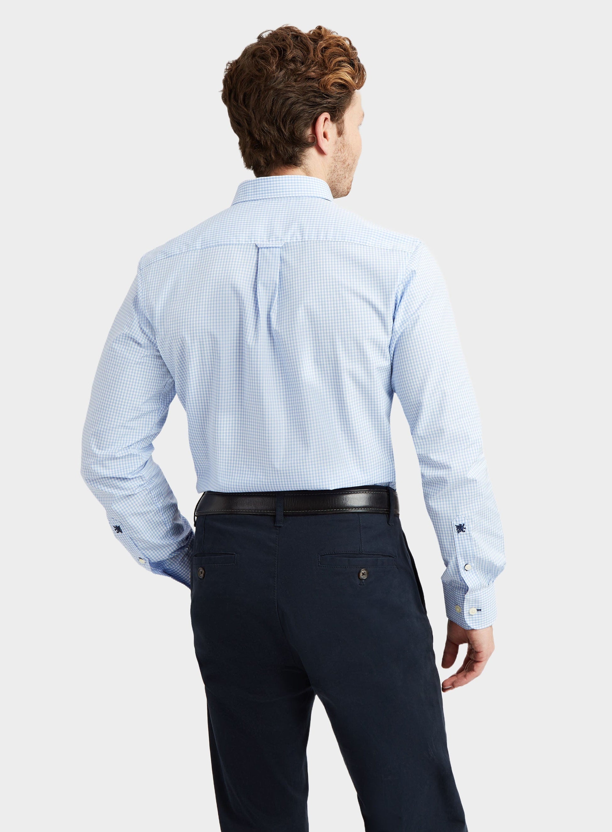 Button Down Gingham Shirt - Blue