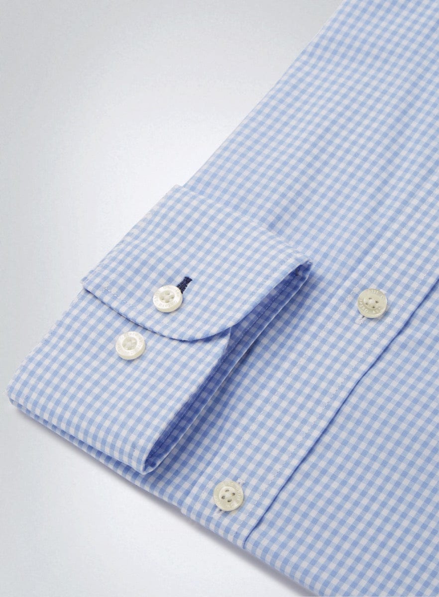 Button Down Gingham Shirt - Blue