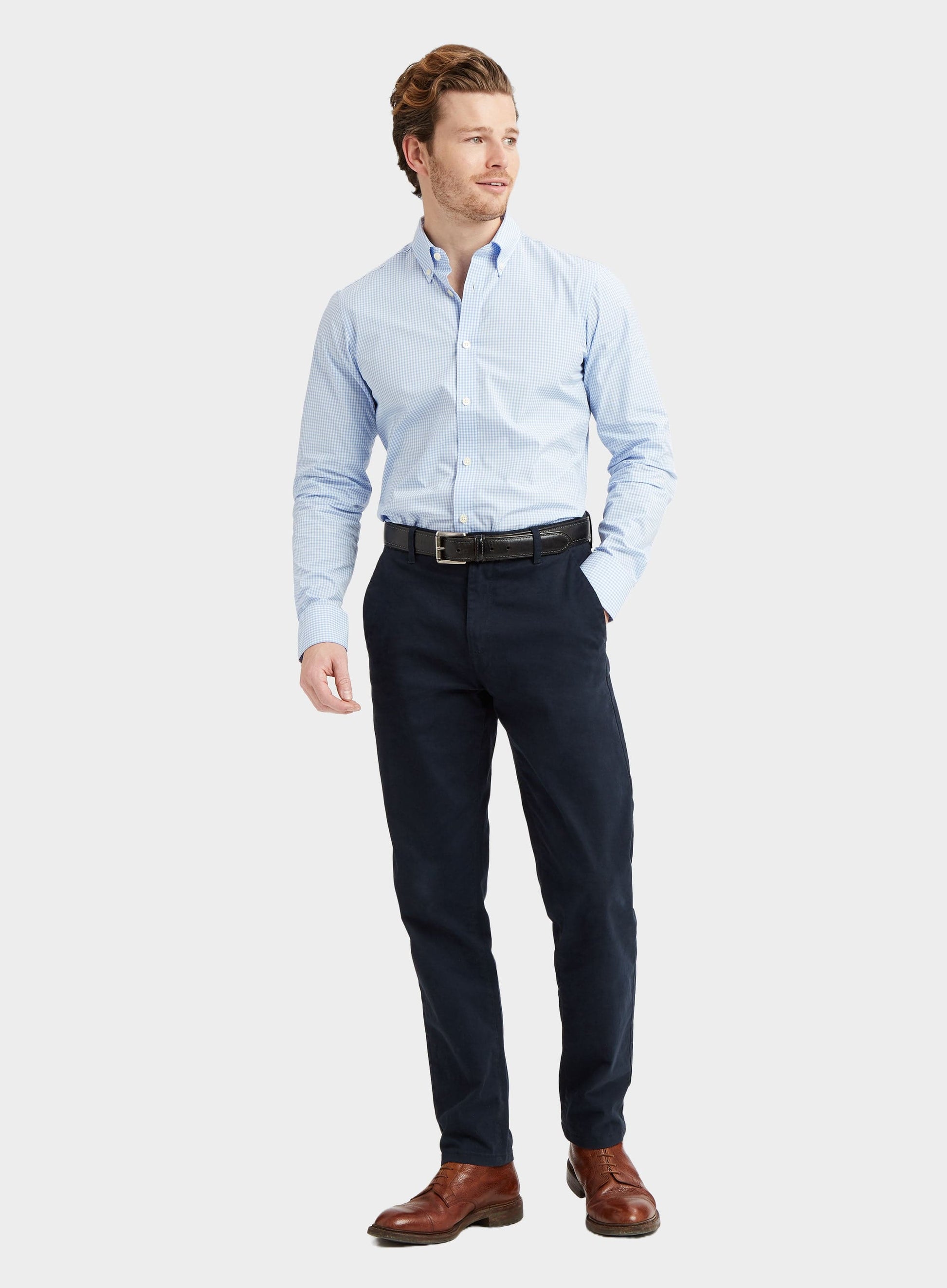 Button Down Gingham Shirt - Blue