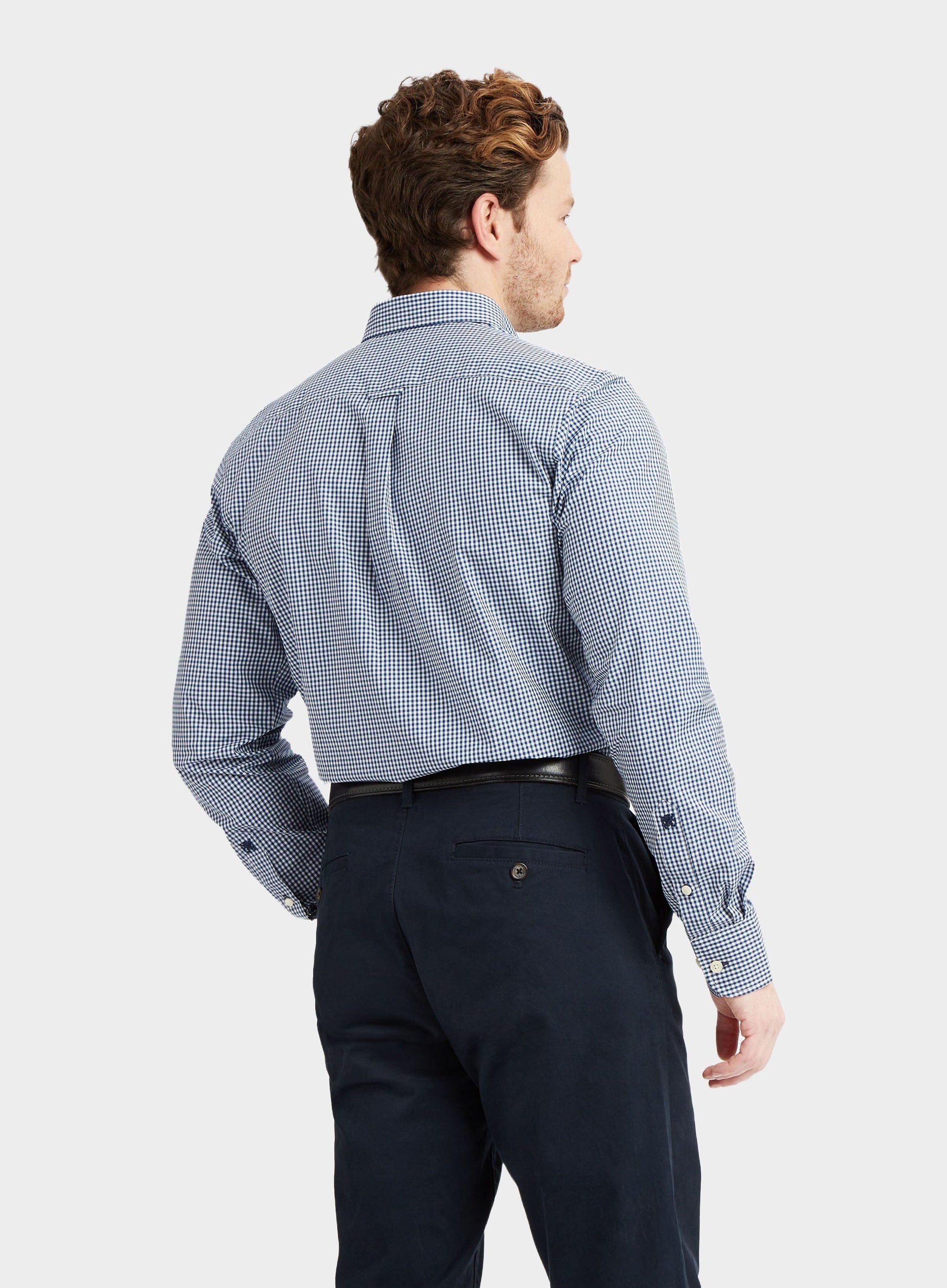Button Down Gingham Shirt - Navy
