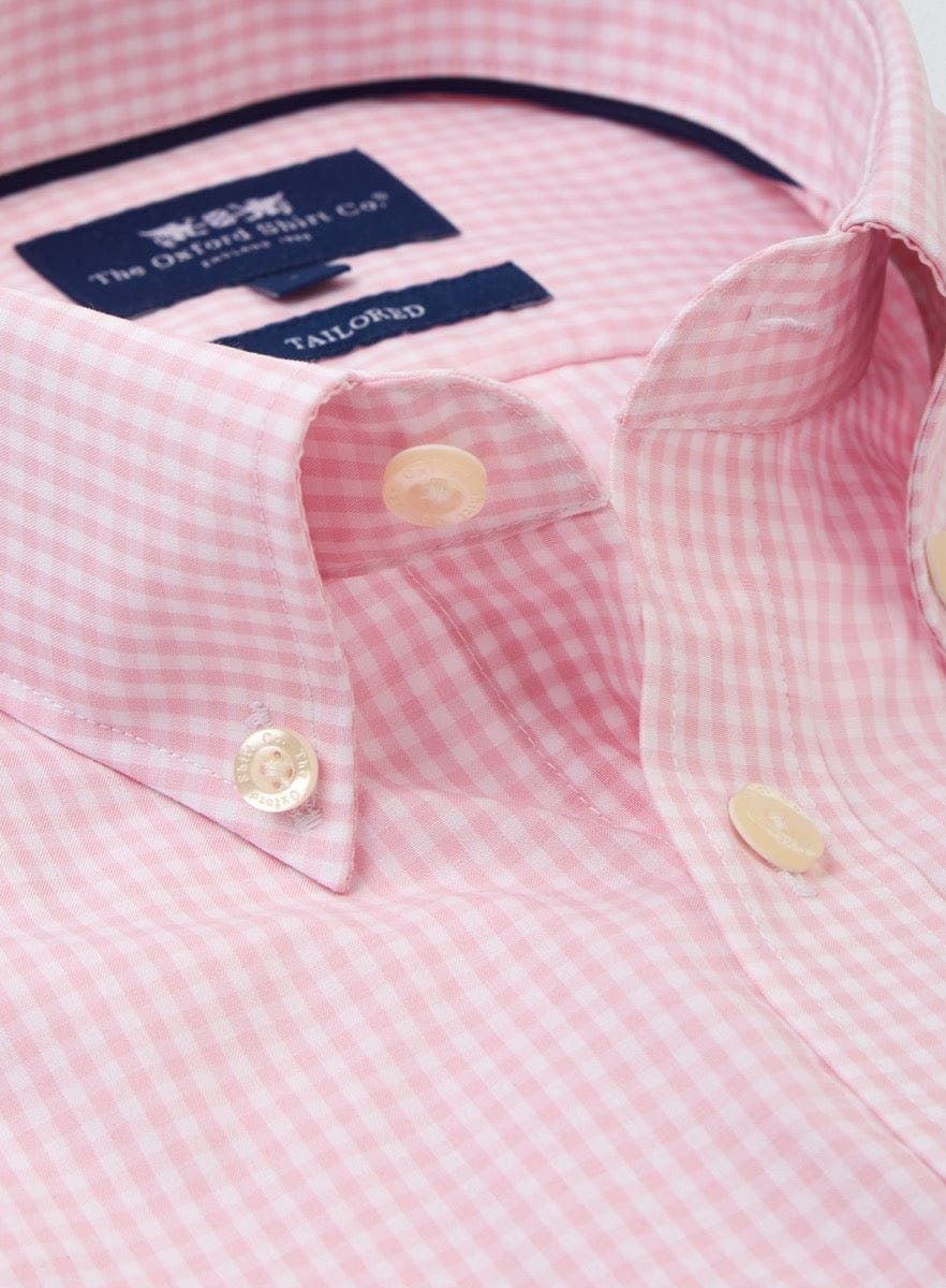 Button Down Gingham Shirt - Pink