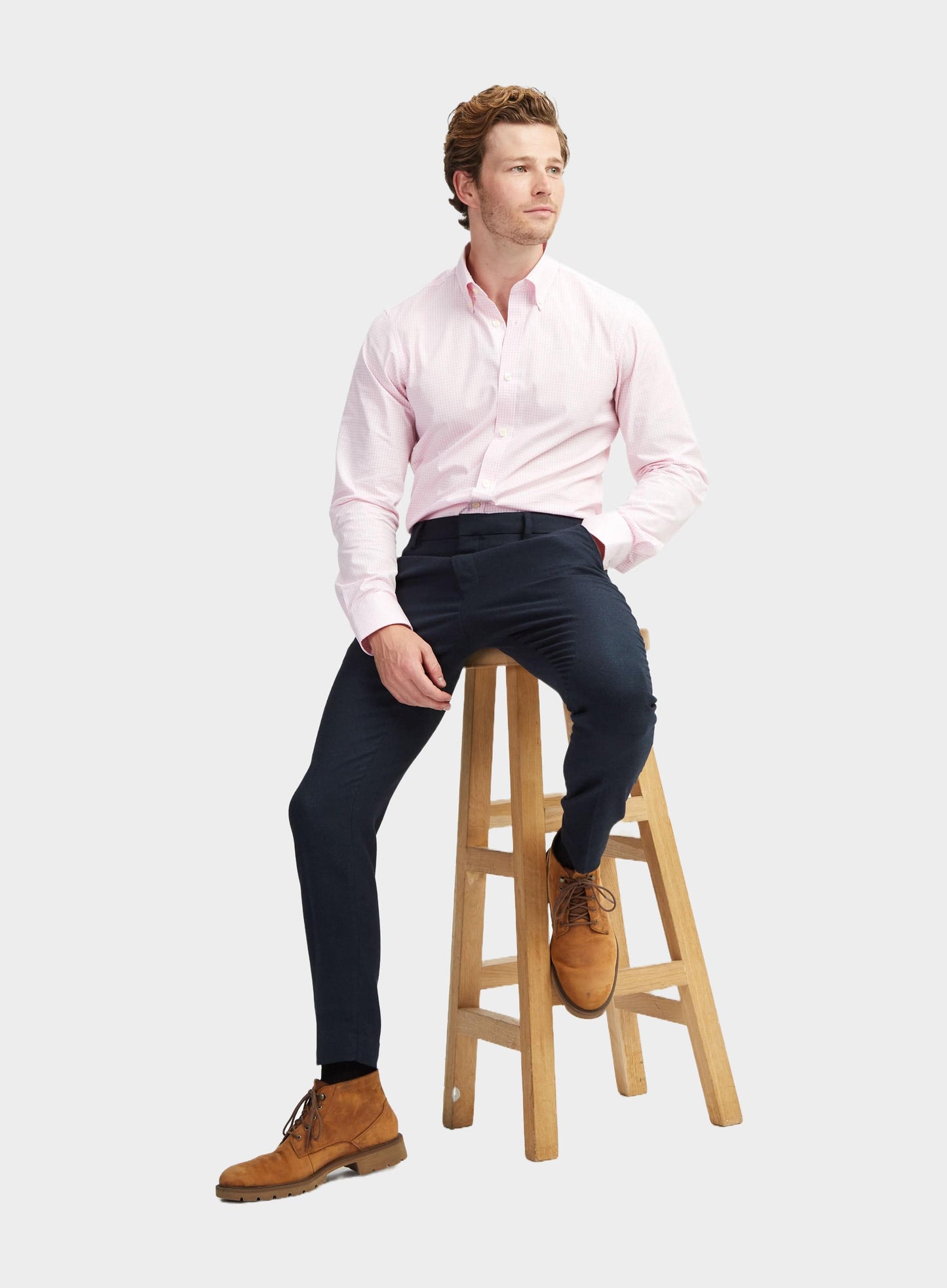 Button Down Gingham Shirt - Pink