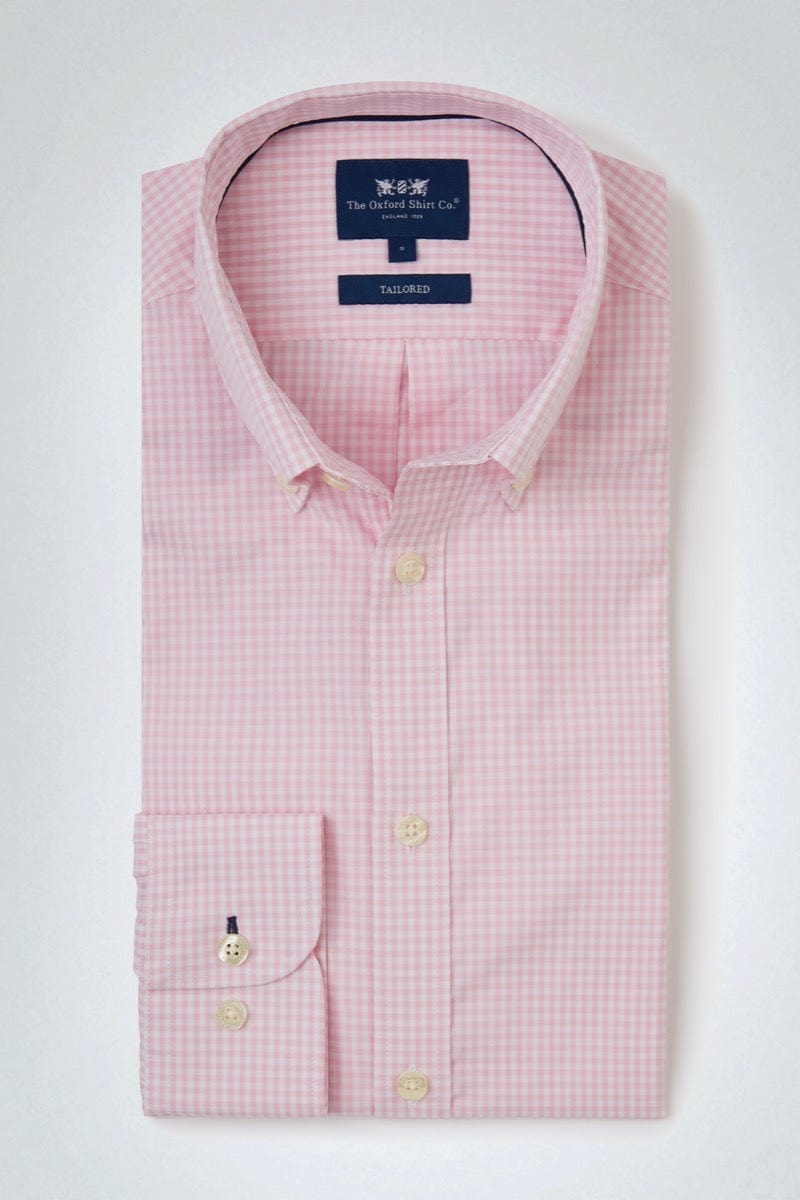 Button Down Gingham Shirt - Pink