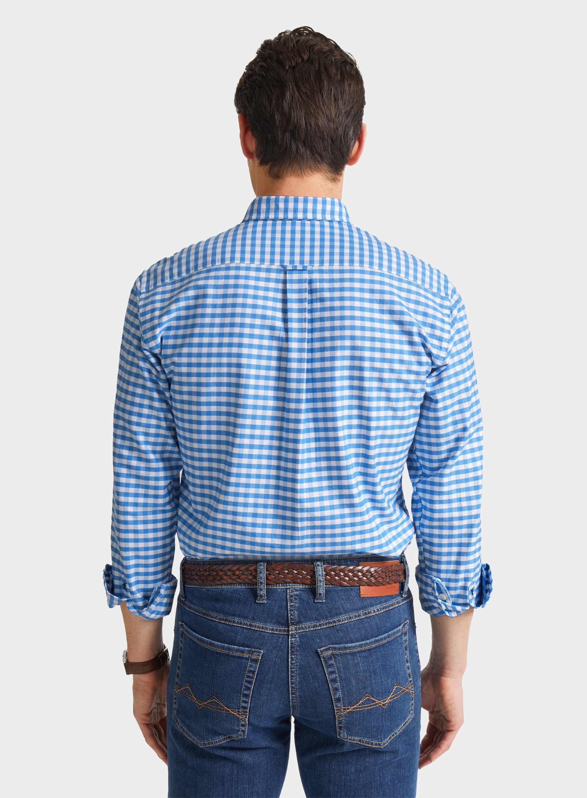 Button Down Oxford Shirt - Blue Check