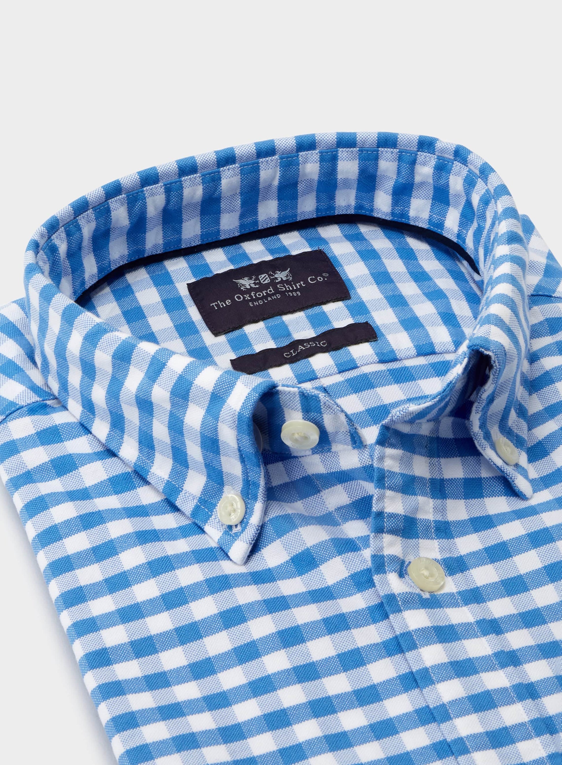 Button Down Oxford Shirt - Blue Check