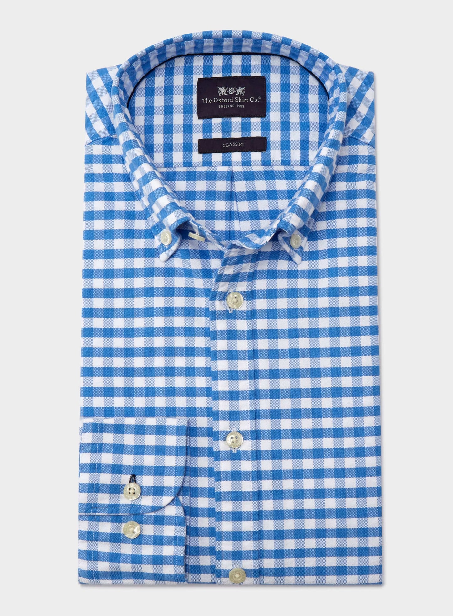 Button Down Oxford Shirt - Blue Check