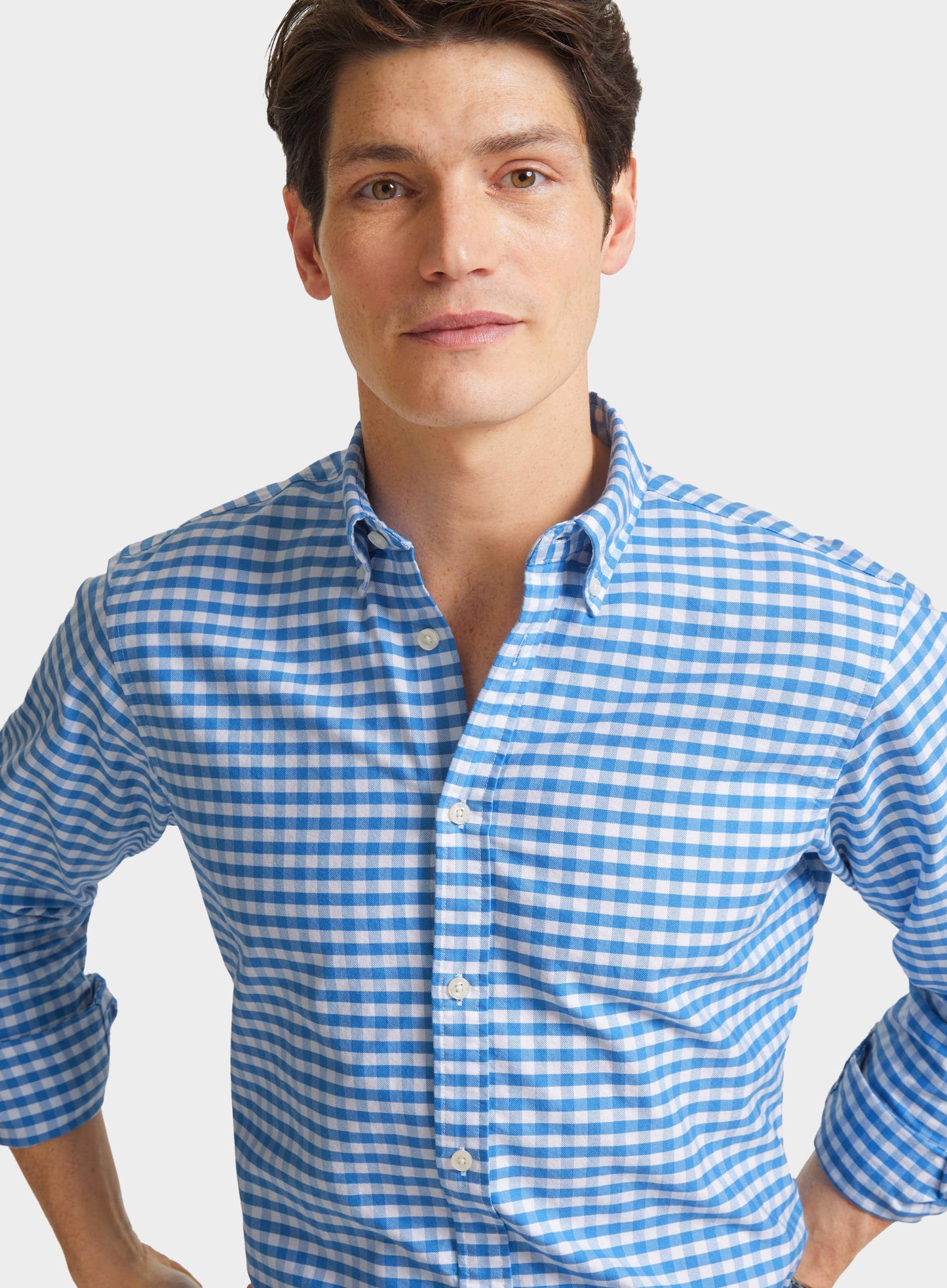 Button Down Oxford Shirt - Blue Check