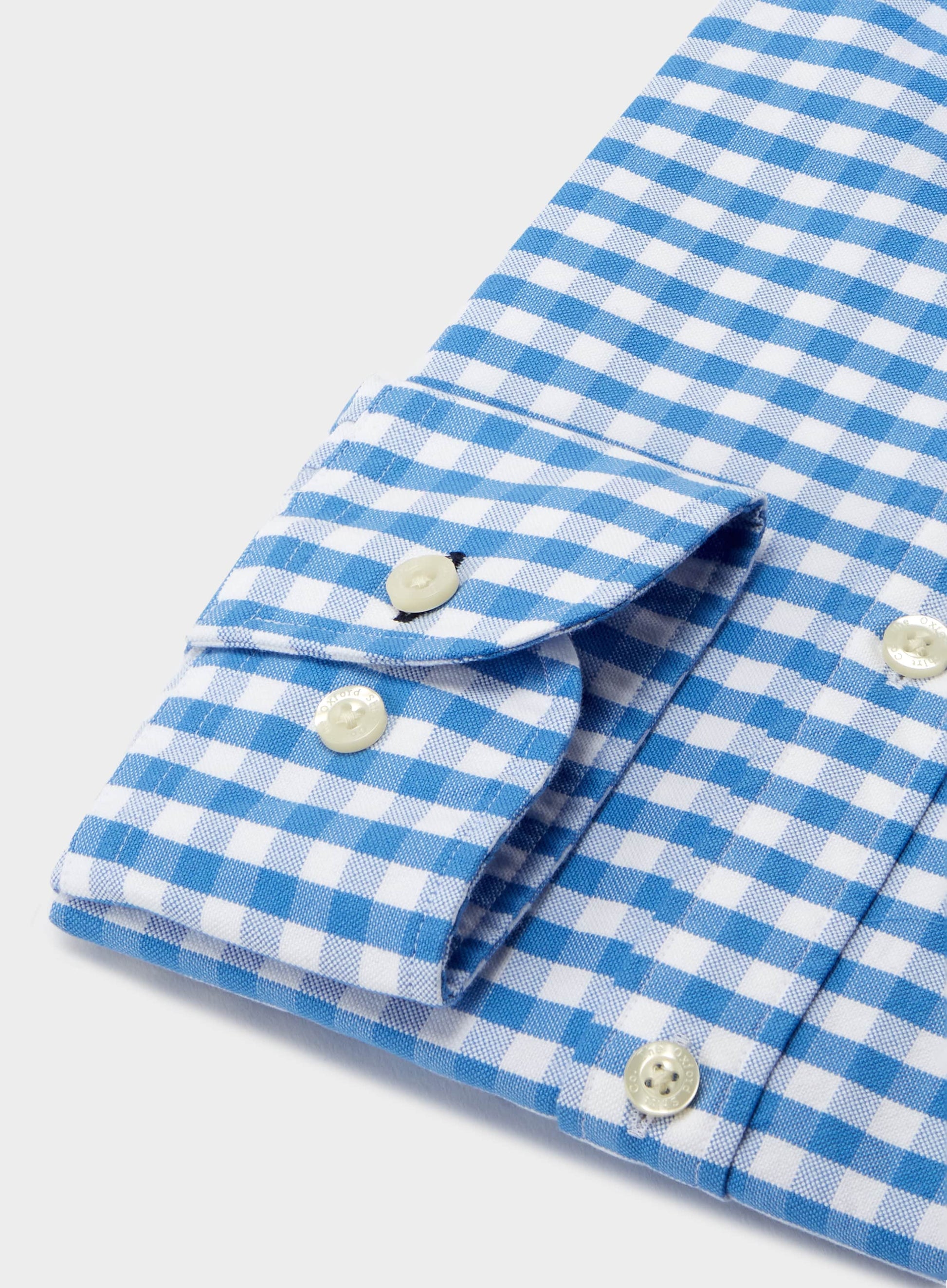 Button Down Oxford Shirt - Blue Check