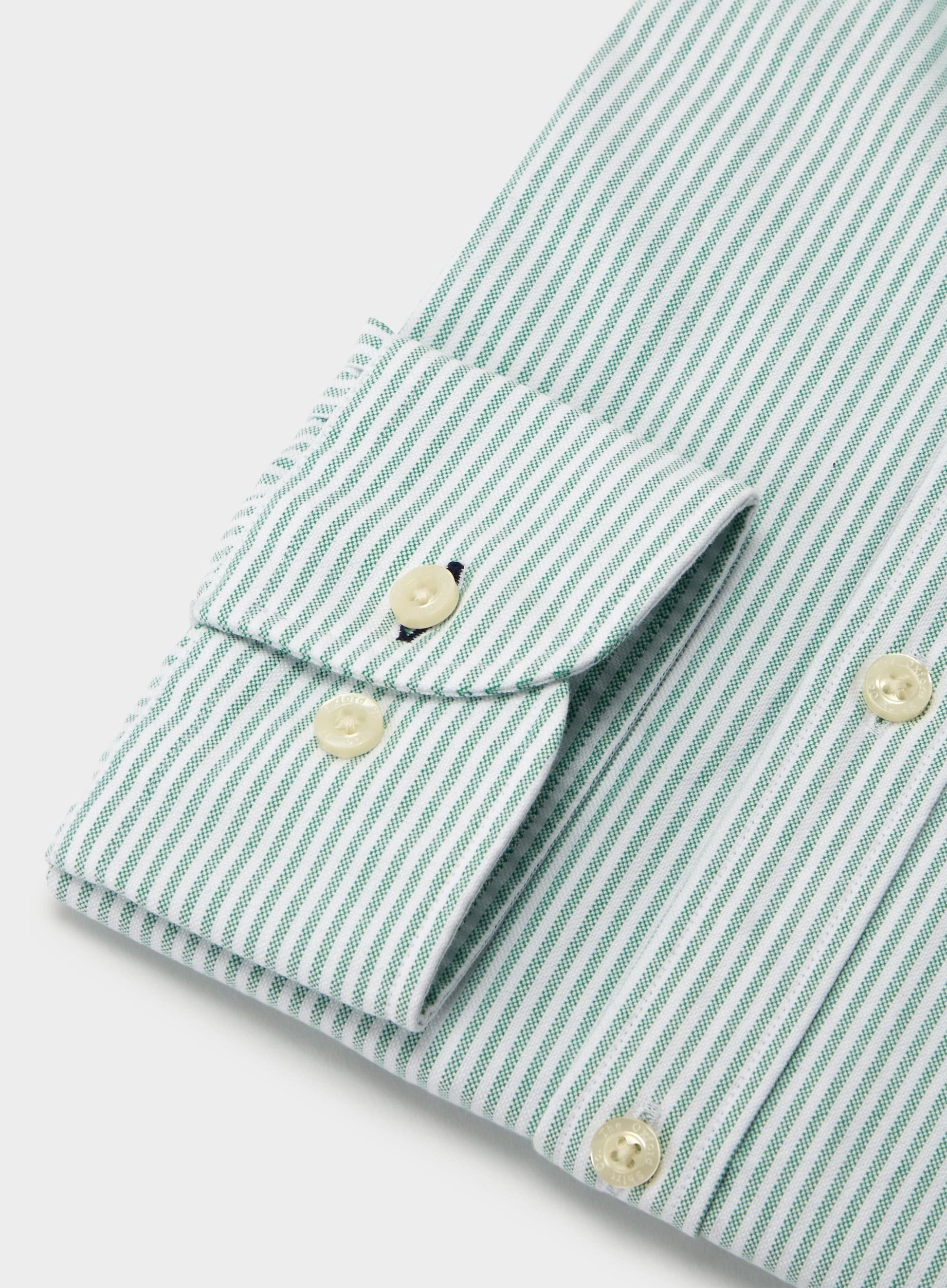 Button Down Oxford Shirt - Green Stripe