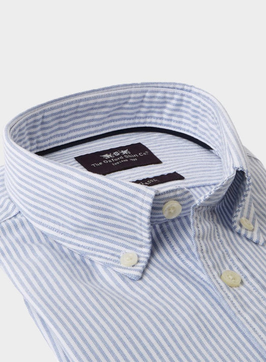 Button Down Oxford Shirt - Light Blue Stripe