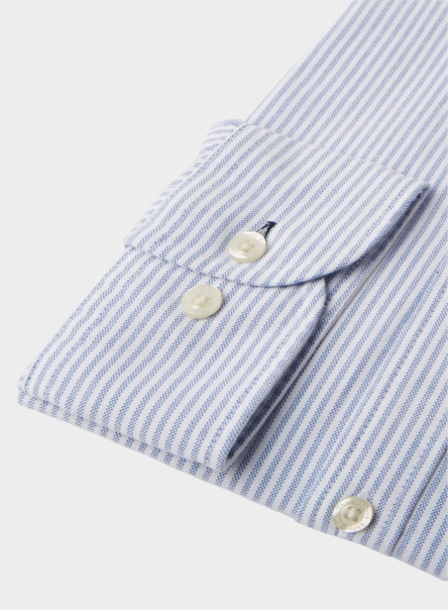 Button Down Oxford Shirt - Light Blue Stripe