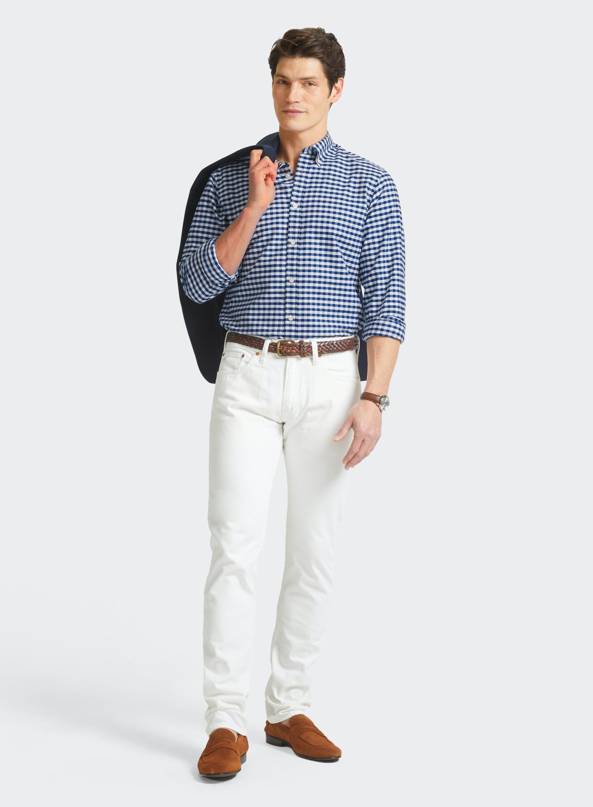 Button Down Oxford Shirt - Navy Check