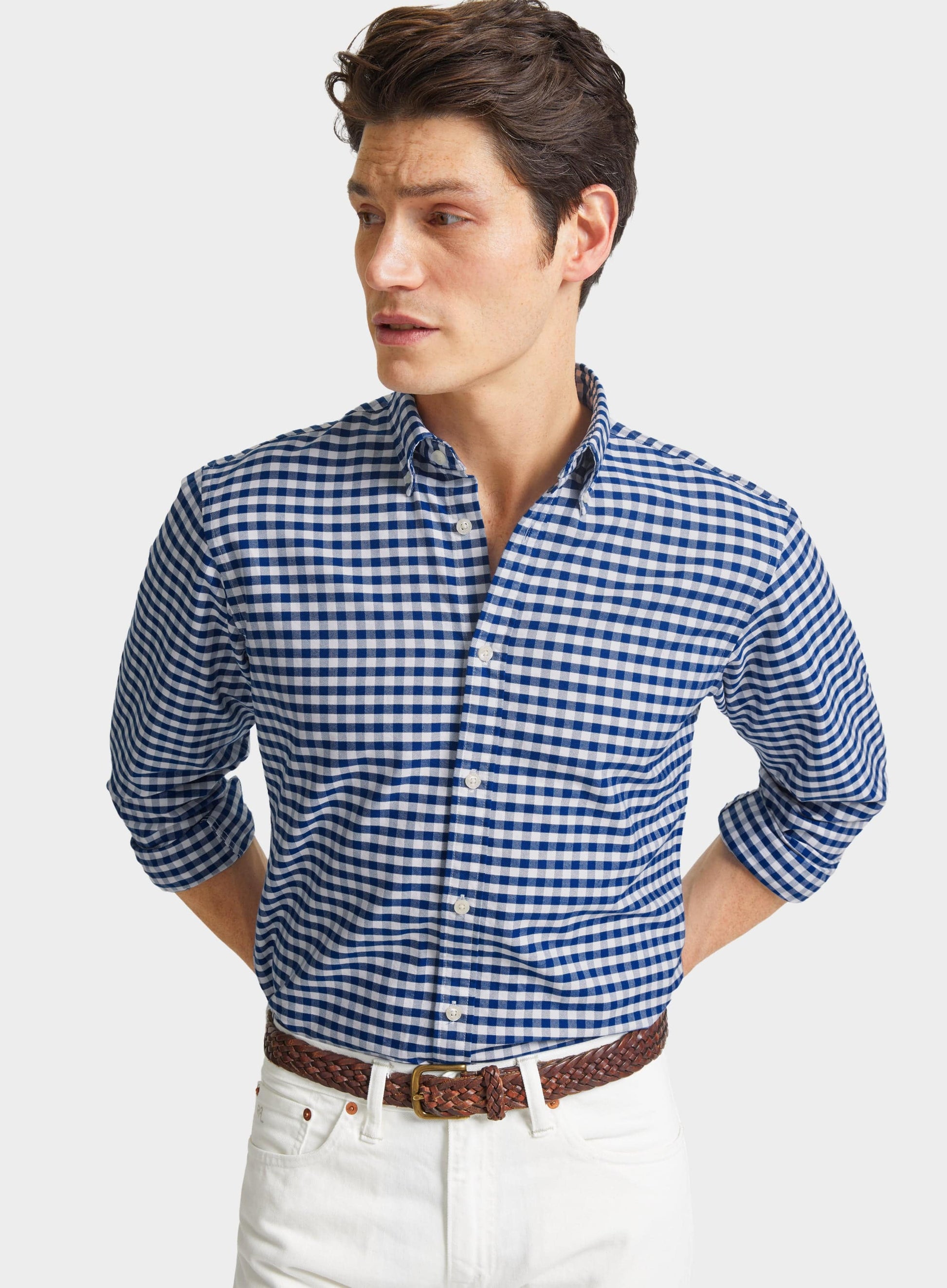 Button Down Oxford Shirt - Navy Check