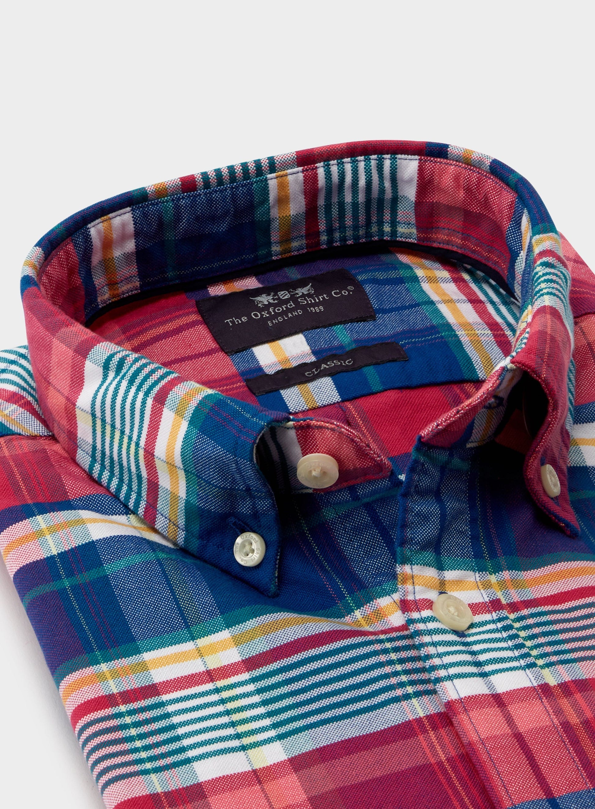 Button Down Oxford Shirt - Pink Multi Check