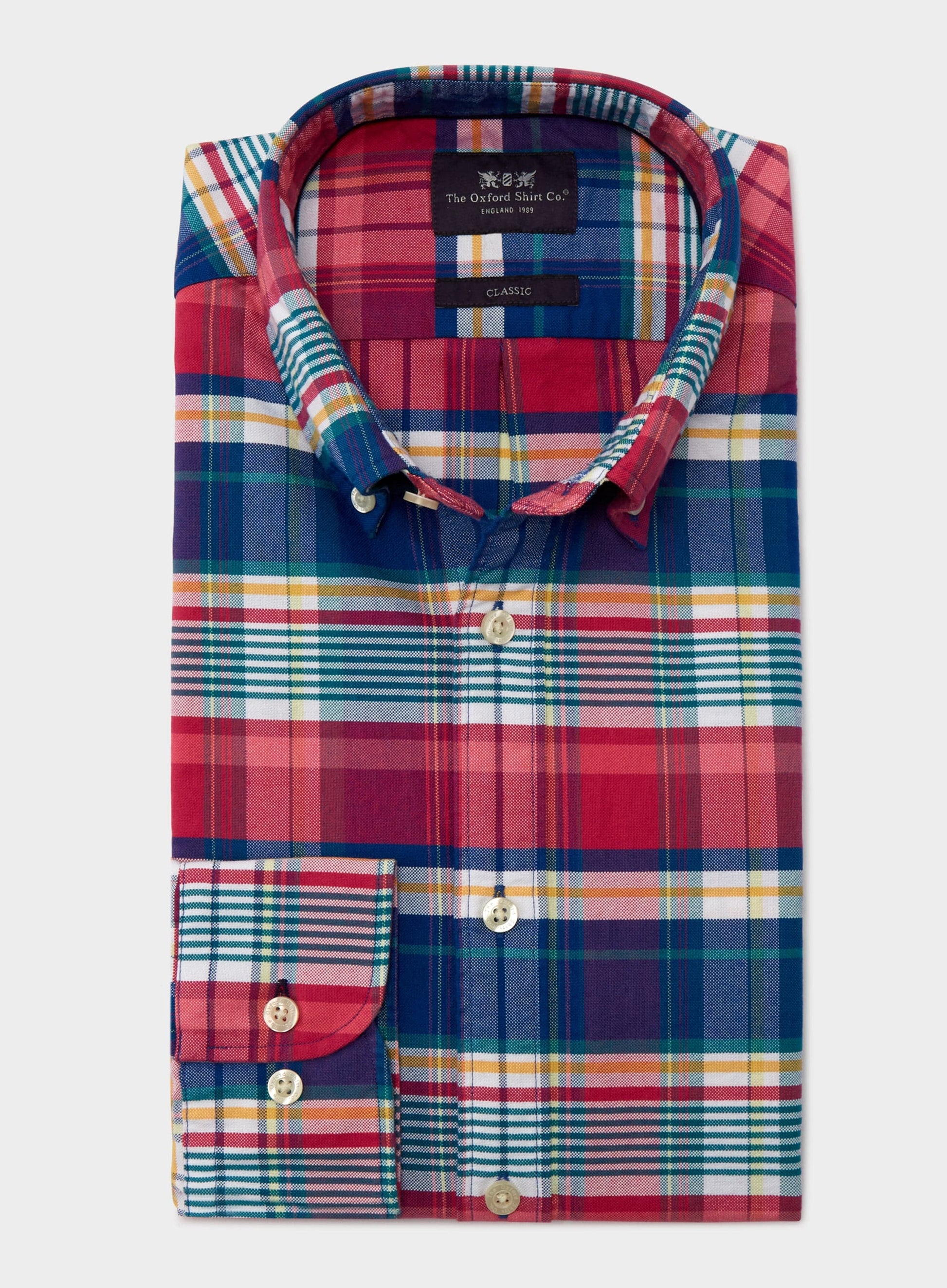 Button Down Oxford Shirt - Pink Multi Check