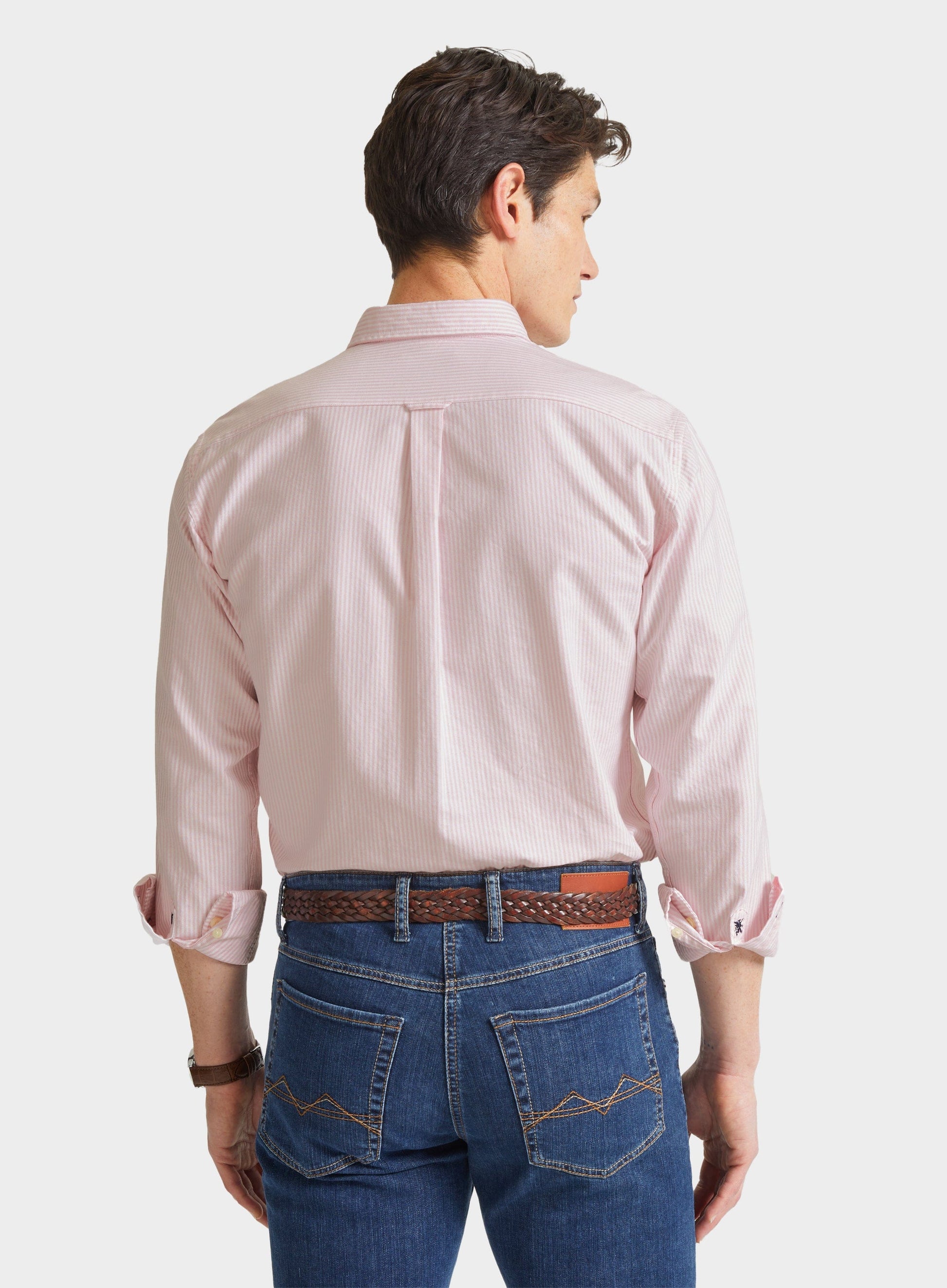 Button Down Oxford Shirt - Pink Stripe