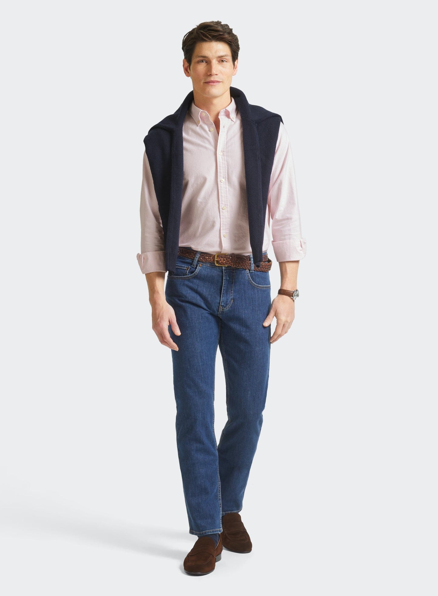 Button Down Oxford Shirt - Pink Stripe