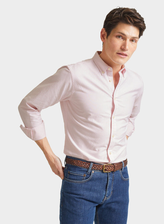 Button Down Oxford Shirt - Pink Stripe
