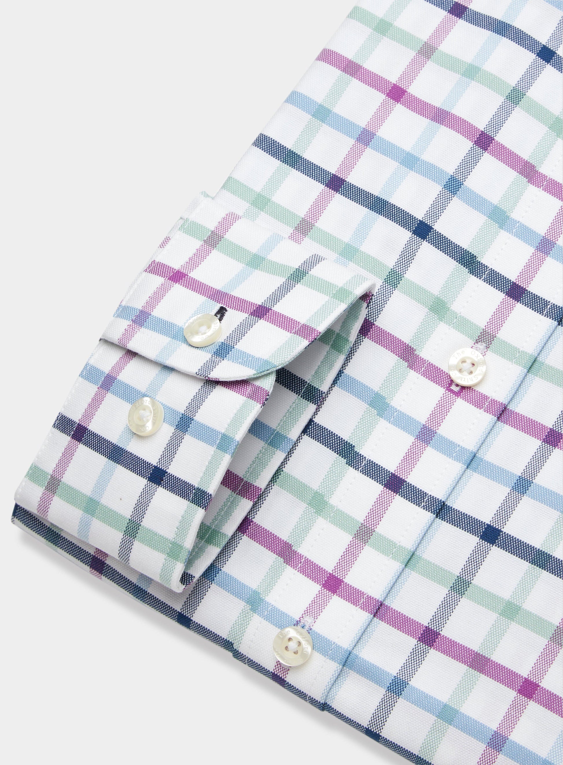 Button Down Shirt in Green and Purple Check