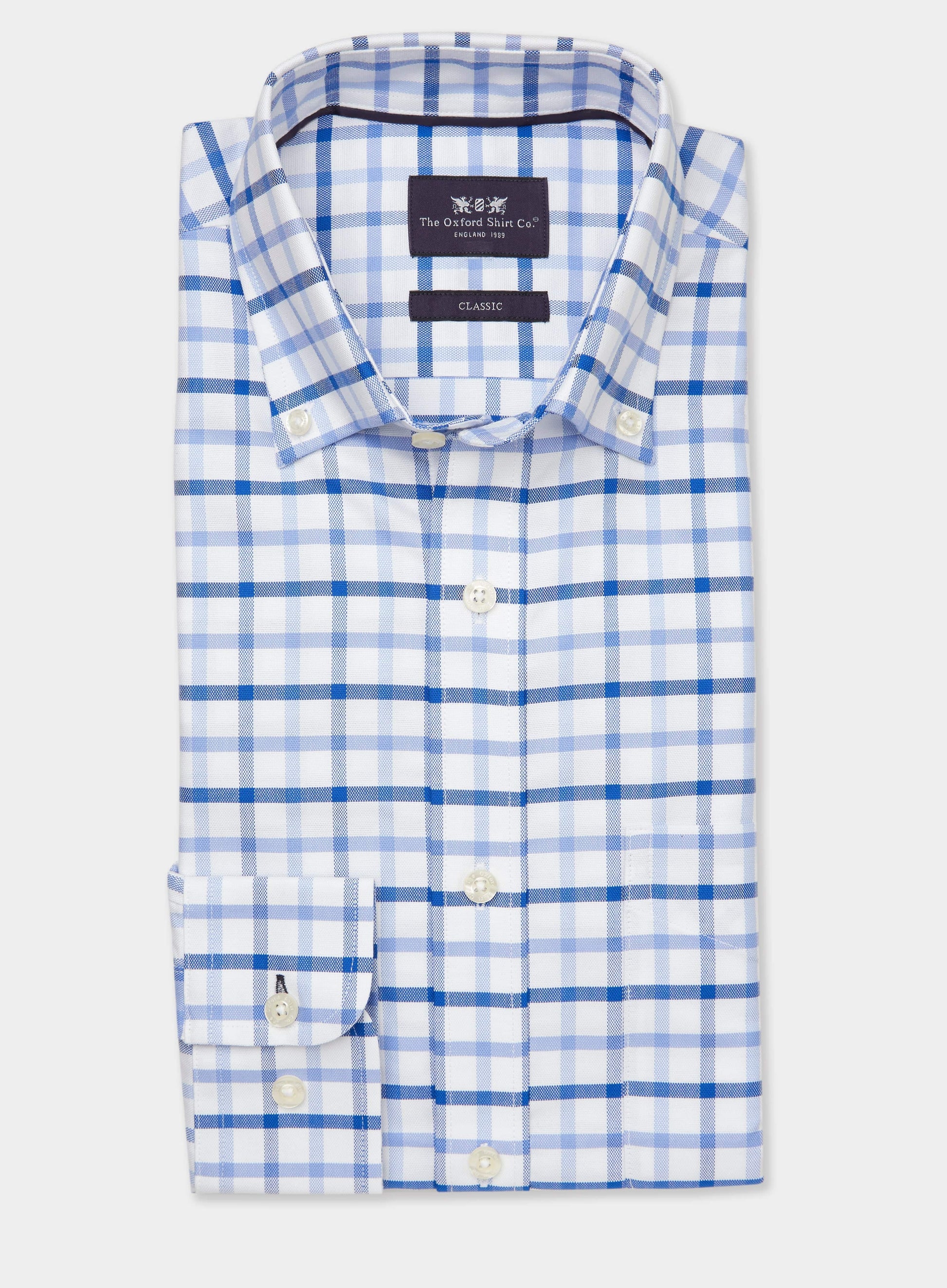 Button Down Shirt in Multi Blue Check
