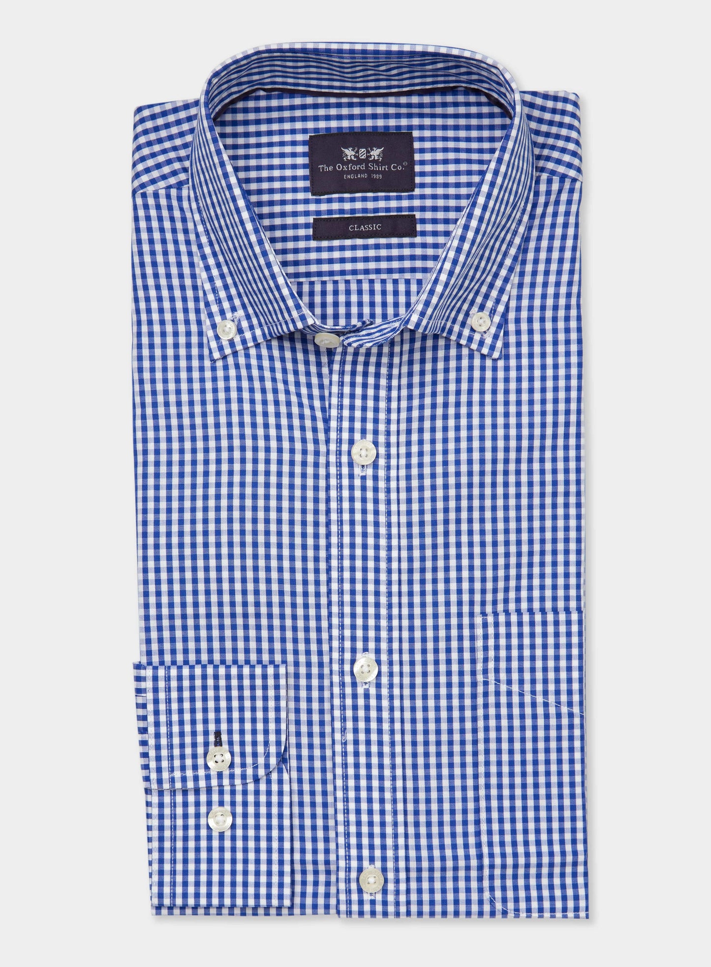 Button Down Shirt in Navy Gingham
