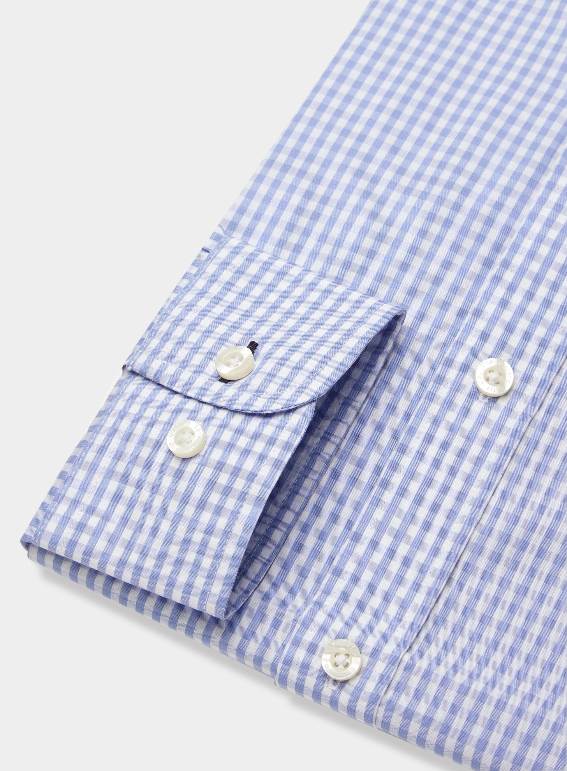 Button Down Shirt in Pale Blue Gingham