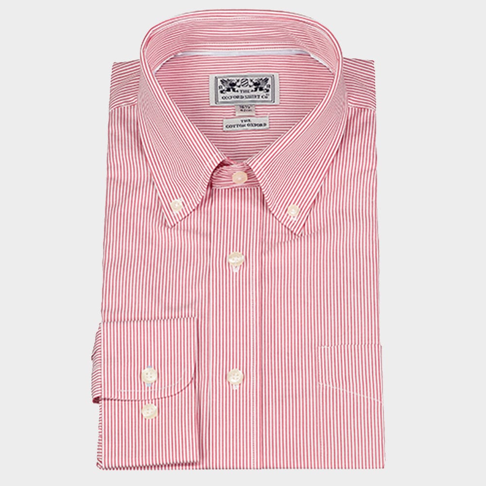 Button Down Shirt in Red Stripe