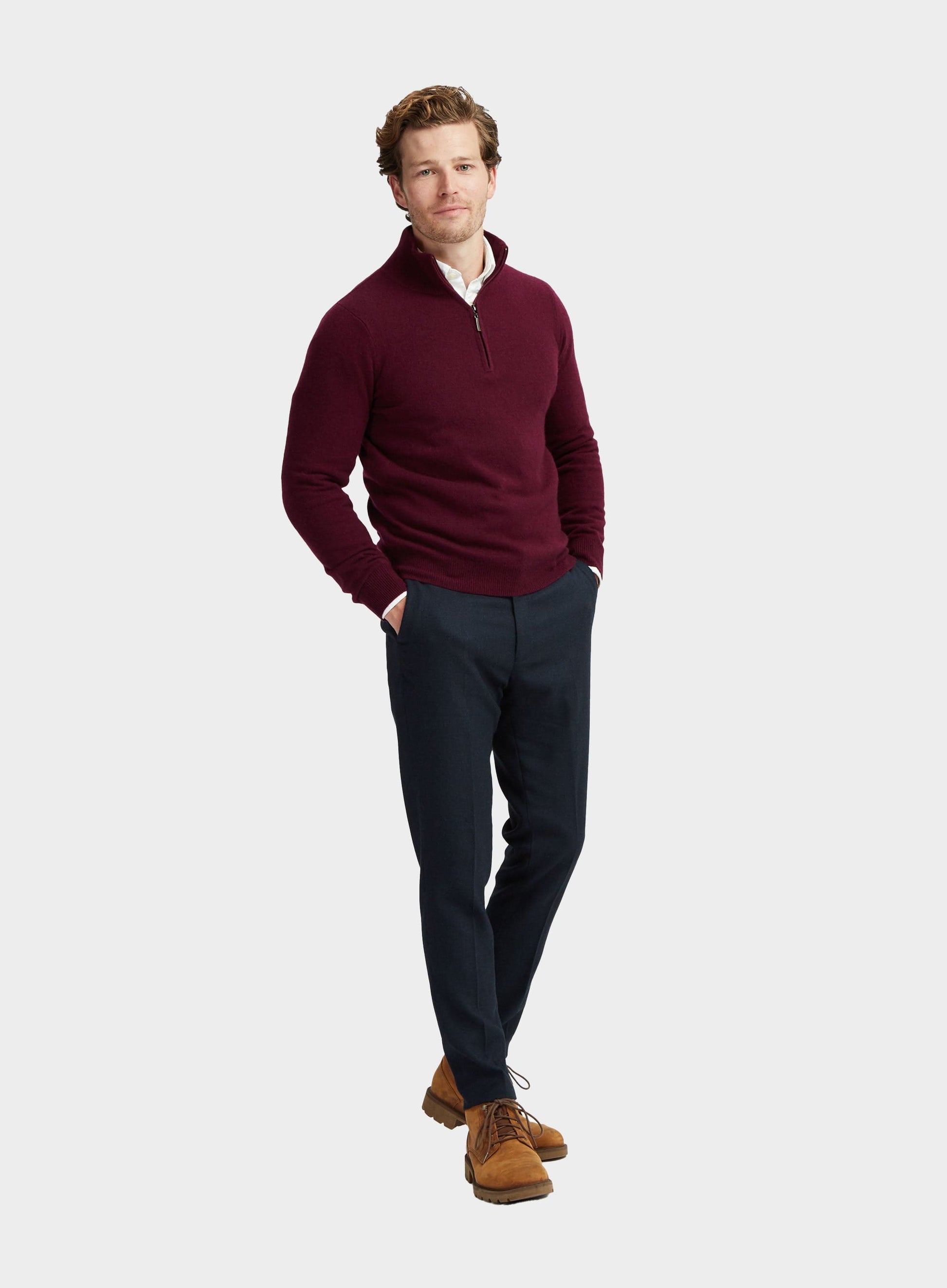 Cashmere 1/4 Zip in Aubergine