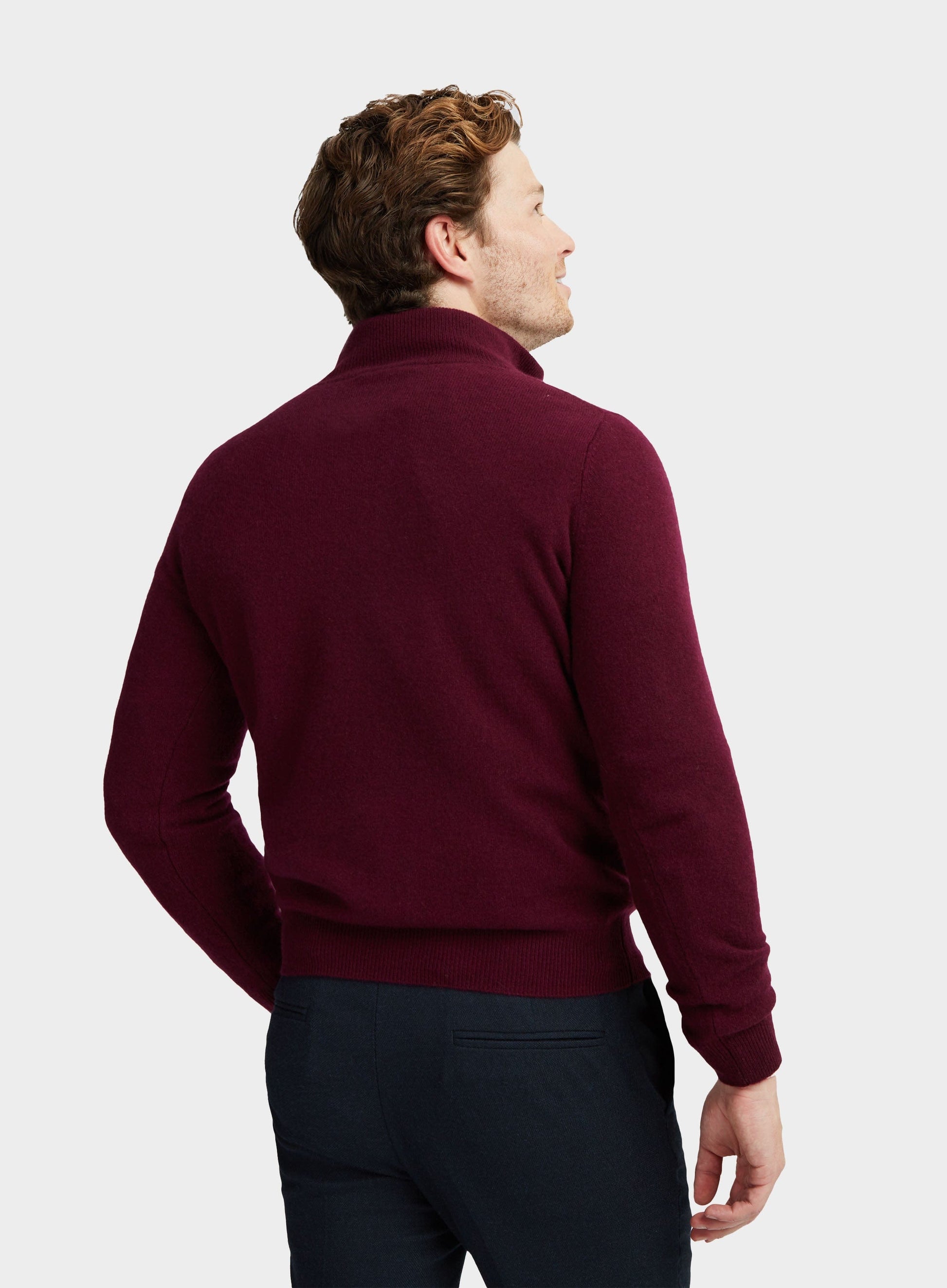 Cashmere 1/4 Zip in Aubergine