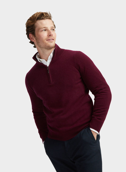 Cashmere 1/4 Zip in Aubergine