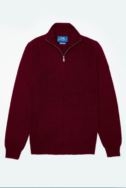 Cashmere 1/4 Zip in Bordeaux
