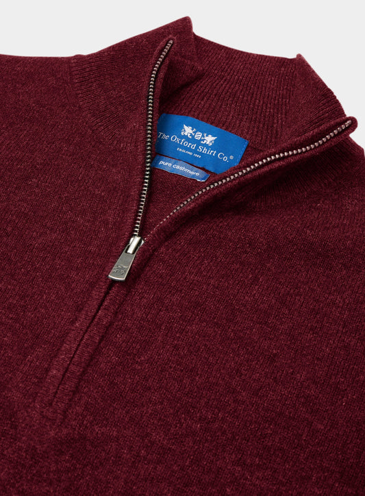 Cashmere 1/4 Zip in Bordeaux