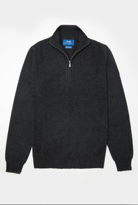 Cashmere 1/4 Zip in Charcoal