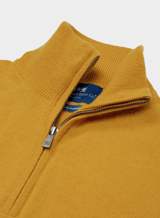 Cashmere 1/4 Zip in English Mustard