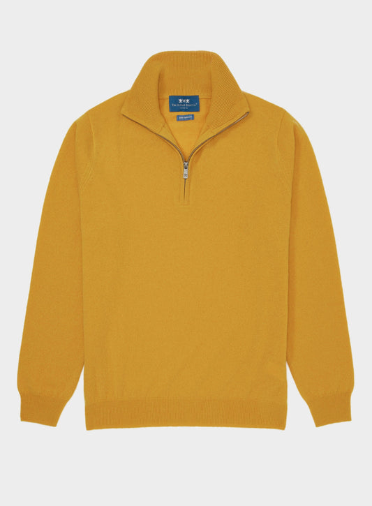 Cashmere 1/4 Zip in English Mustard