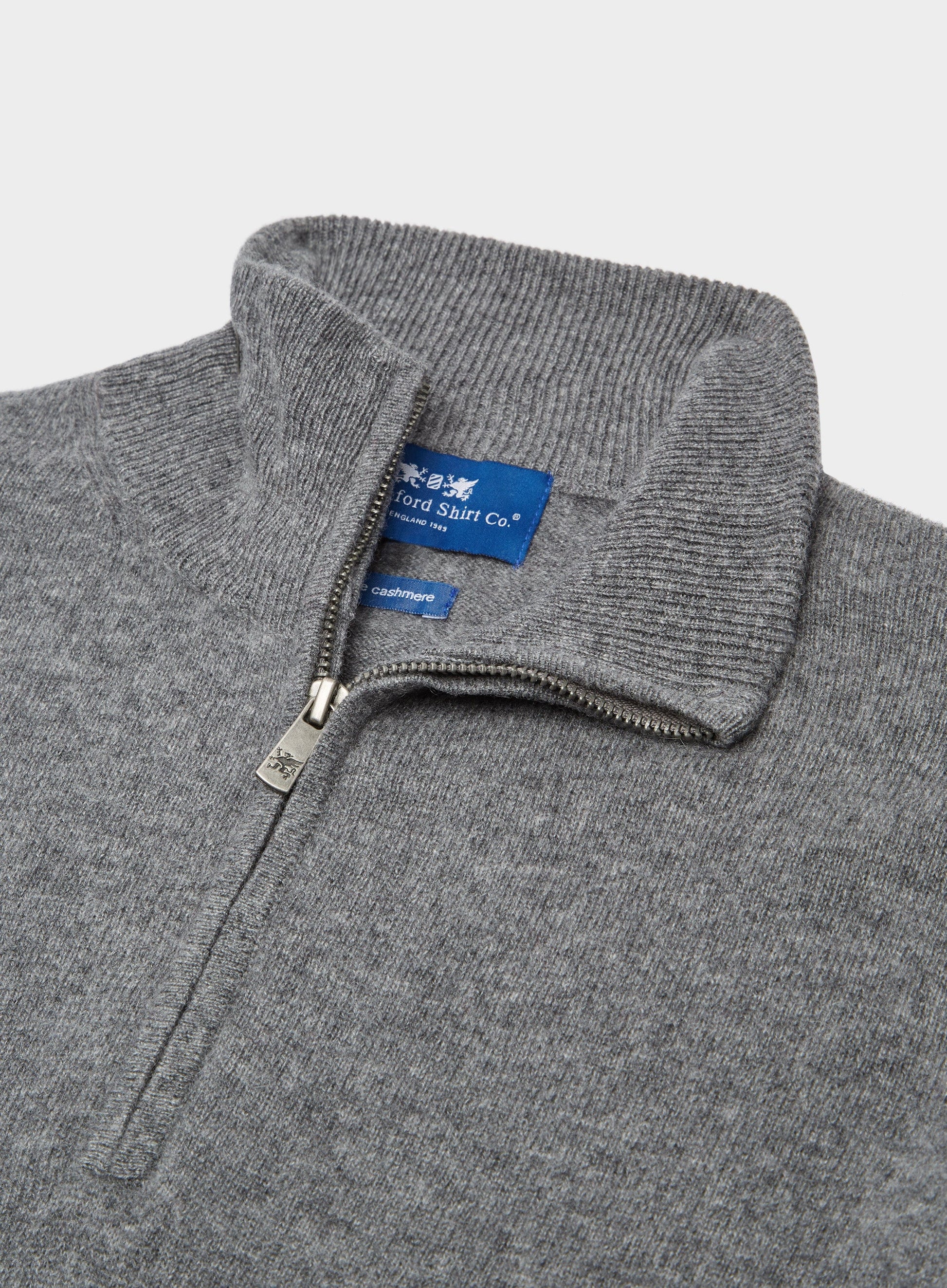 Cashmere 1/4 Zip in Mid Grey