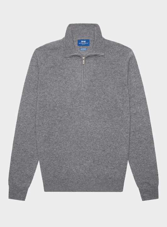 Cashmere 1/4 Zip in Mid Grey