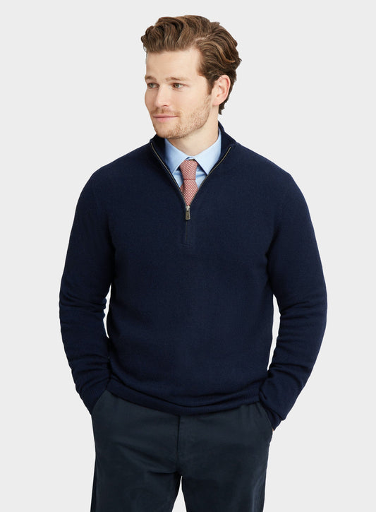 Cashmere 1/4 Zip in Navy