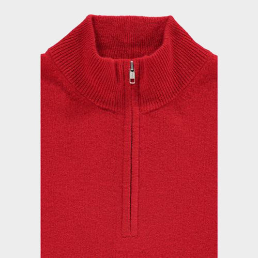 Cashmere 1/4 Zip in Red