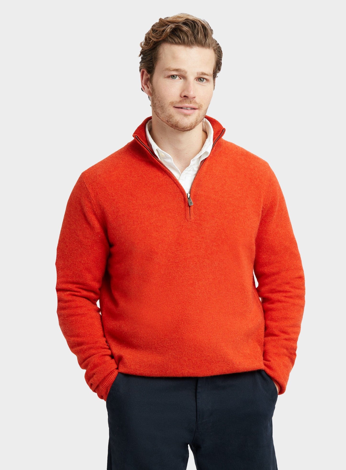 Cashmere 1/4 Zip in Rust