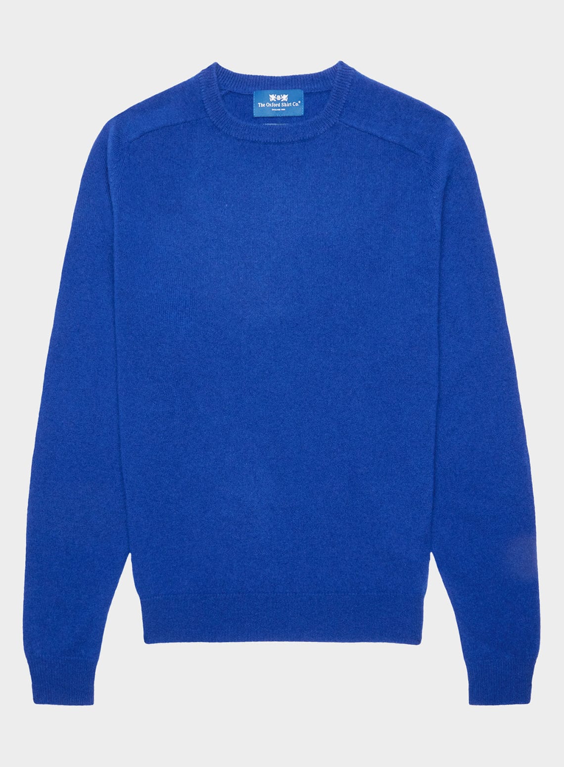 Mens Cashmere Crew Neck Jumper in Ultra Blue - Oxford Shirt Co.