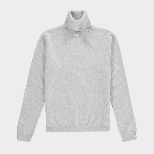 Cashmere Roll Neck in Light Grey