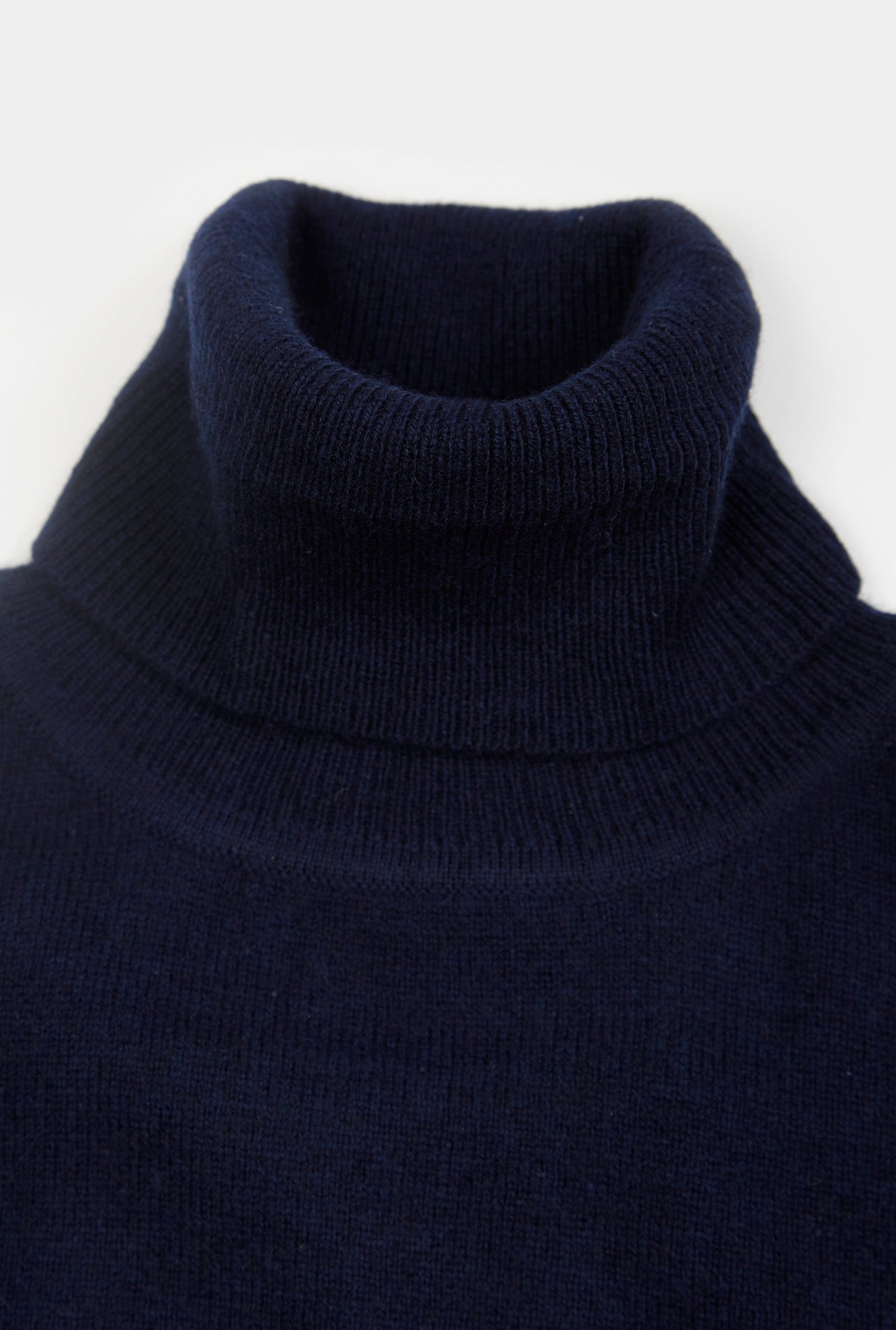 Womens Roll Neck Cashmere Jumper in Navy - Oxford Shirt Co.