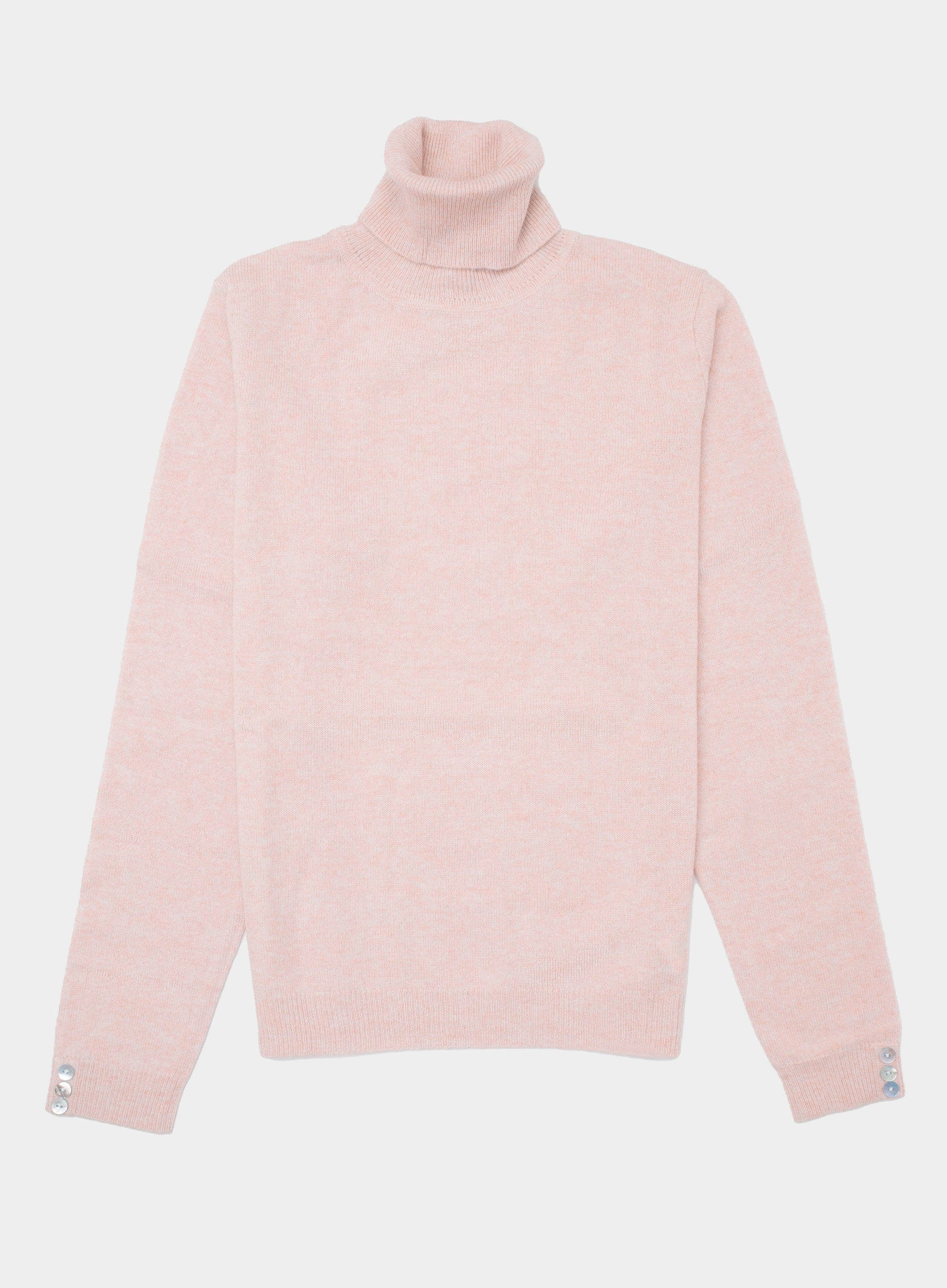 Cashmere Roll Neck in Pastel Pink