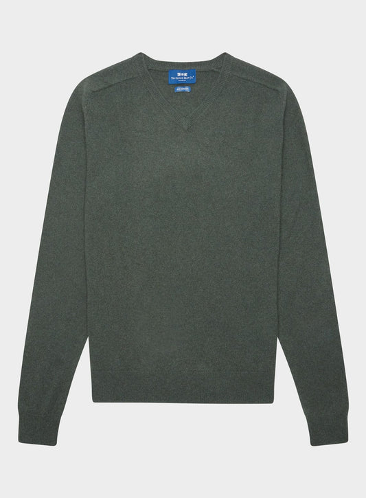 Cashmere V Neck in Highland Green