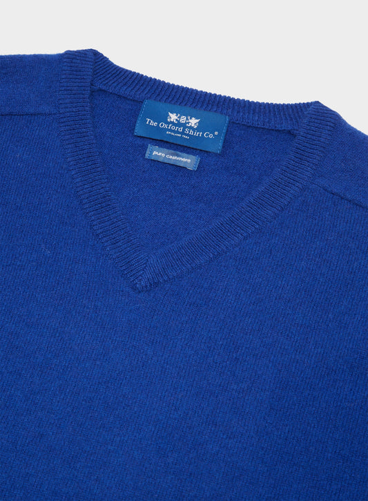 Cashmere V Neck in Ultra Blue