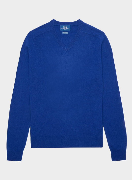 Cashmere V Neck in Ultra Blue