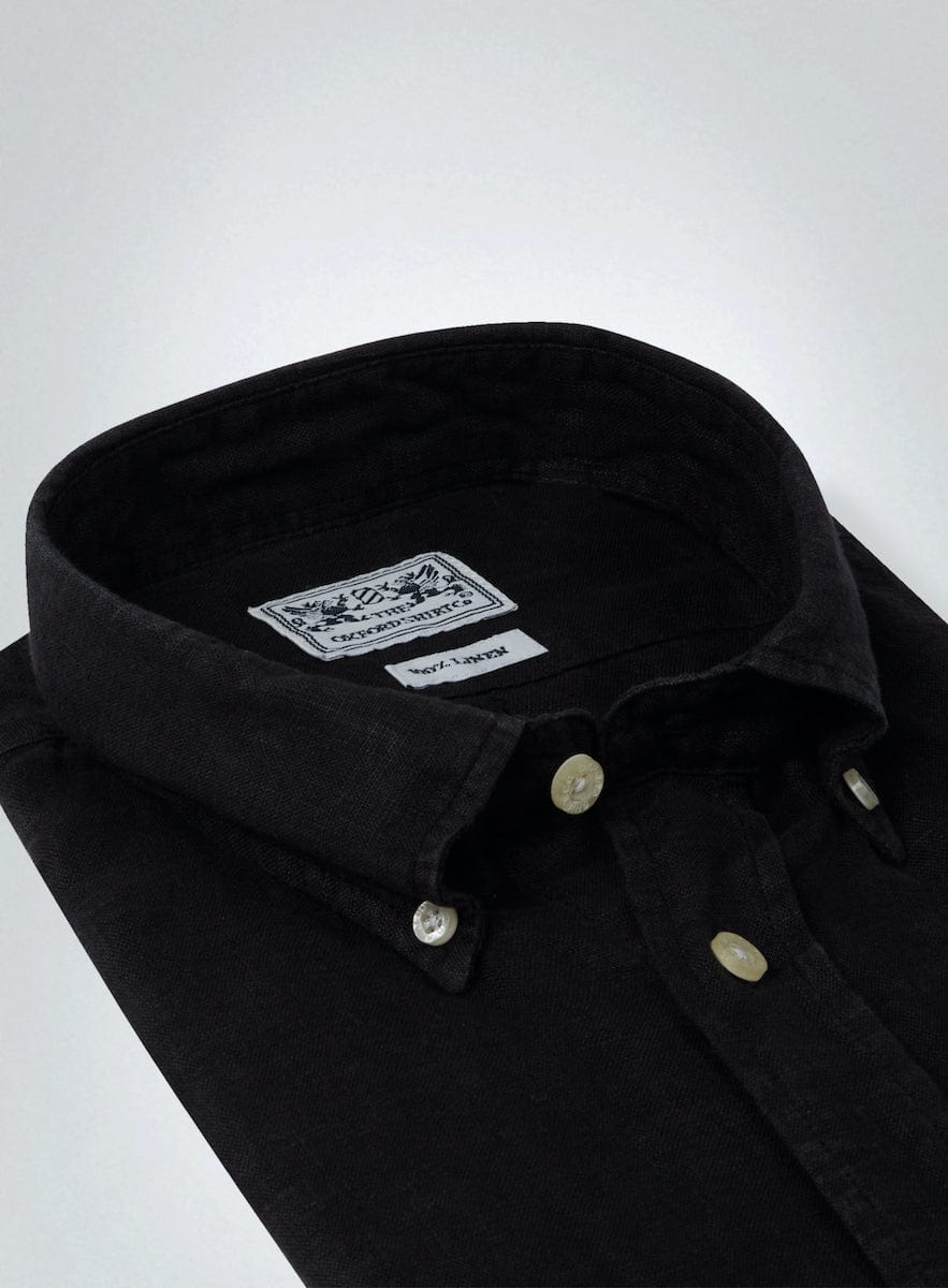 Classic Fit Linen Shirt in Black